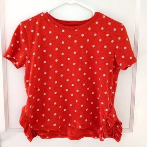 Old navy red shirt daisy flower print boxy top